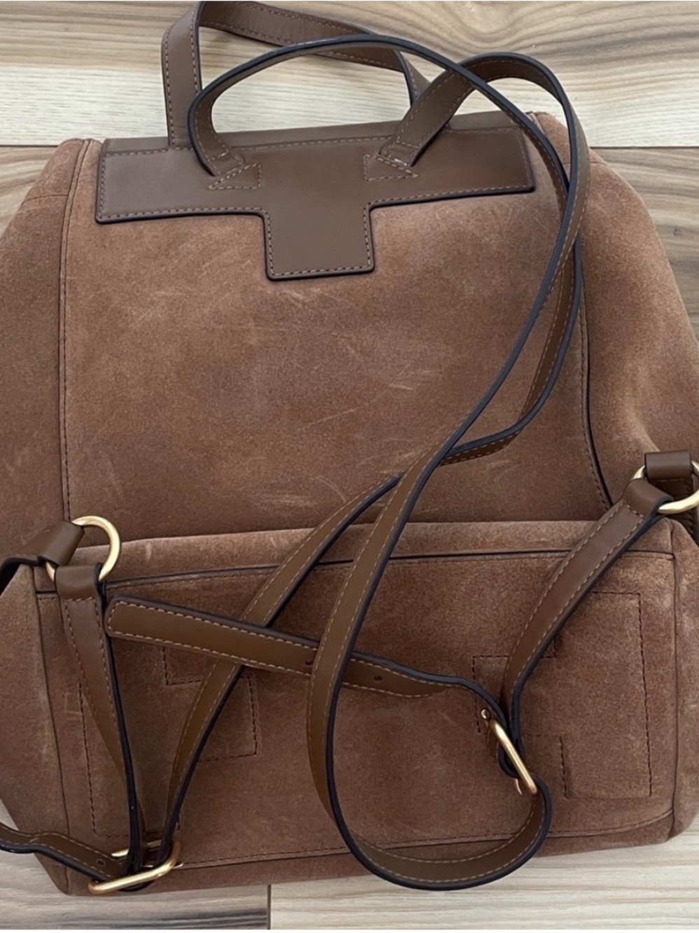 Tory Burch Brown Leather & Suede Tassel Backpack - Picture 4 of 7